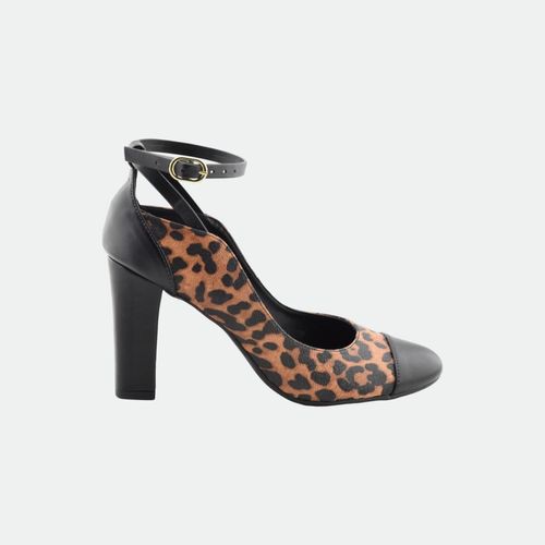 Zapato Estileto Chocolate Con Pulsera - LEOPARDO NEGRO