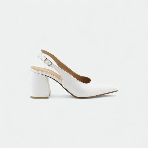 Zapato Tokyo Uxa con Taco - NACAR BLANCO