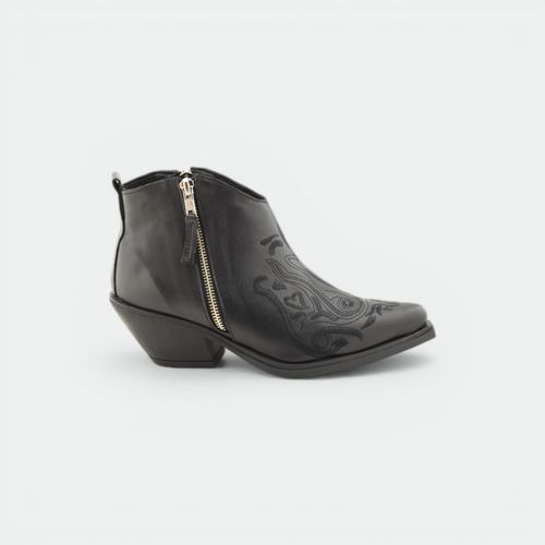 Bota taco texana caña baja mujer TOKYO - NEGRO