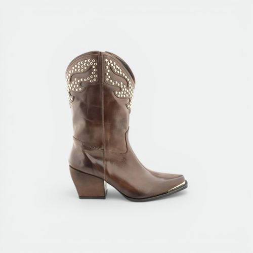 Bota texana con tachas TOKYO - CHOCOLATE