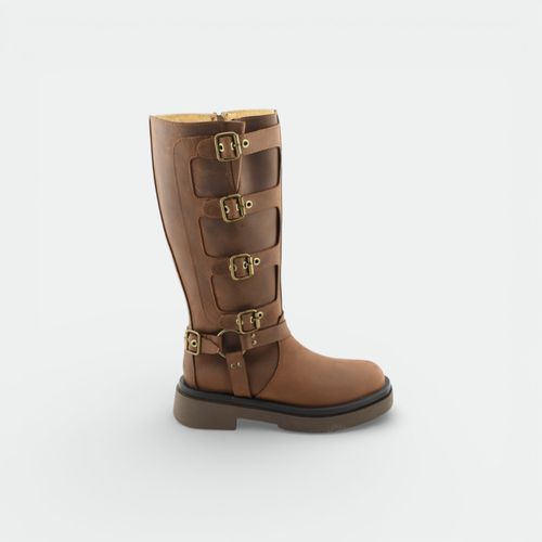 Bota Biker con hebillas mujer BULWARK - CHOCOLATE
