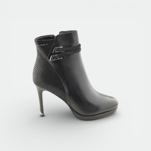 Botineta con taco fino y strass mujer FRAGOLA - NEGRO