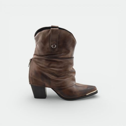Bota Polaina con cierre mujer TOKYO - CHOCOLATE