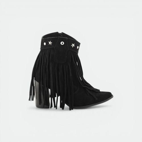 Botineta con flecos y tachas mujer TOKYO ST. - NEGRO GZA