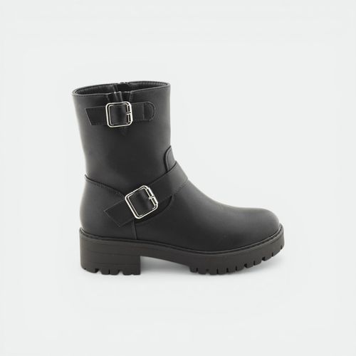 Bota caña media con hebilla urbano mujer TOKYO ST. - NEGRO