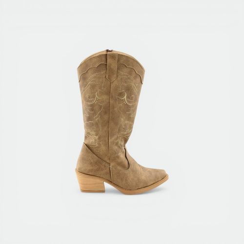 Bota texana bordadas urbano mujer PER i PIEDI - TOSTADO