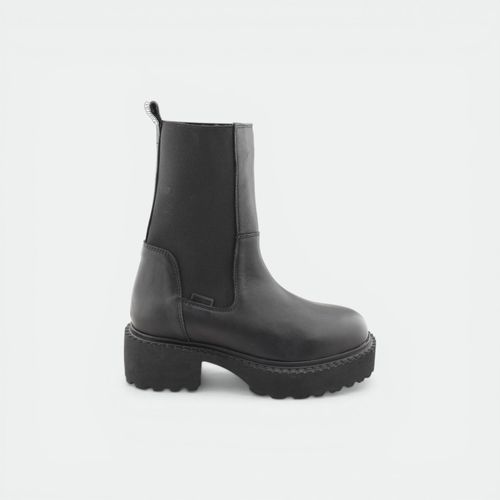 Bota caña media con elastico mujer URBAN COW - NEGRO