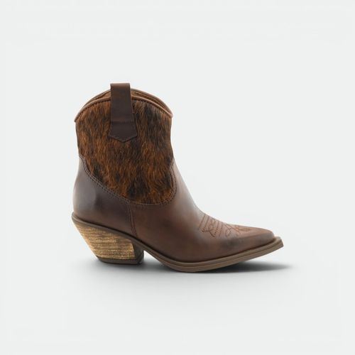 Bota Texana urbano mujer GREEN AND BLACK - CHOCOLATE PELO