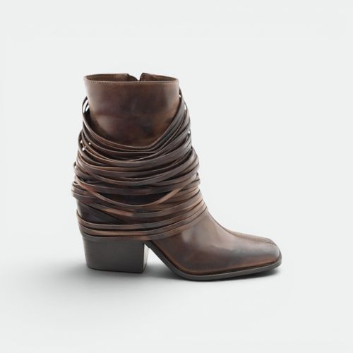 Bota con tiras y taco mujer TOKYO ST. - CHOCOLATE