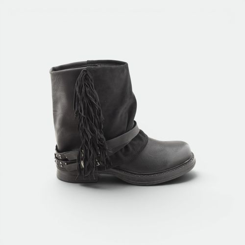 Bota Polaina Con Flecos Mujer GREEN AND BLACK - NEGRO