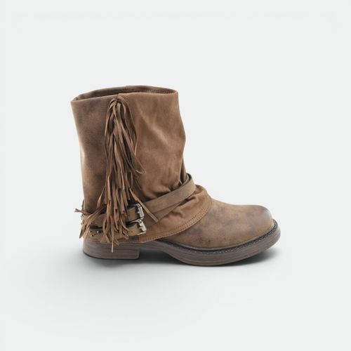 Bota Polaina Con Flecos Mujer GREEN AND BLACK - CHOCOLATE