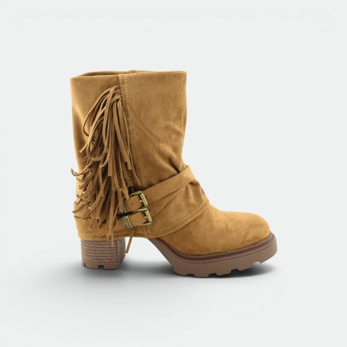 Bota Sol Polaina Con Flecos Mujer LADY STORK - CAMEL