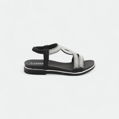 Sandalia Atenas con brillos FRAGOLA - NEGRO