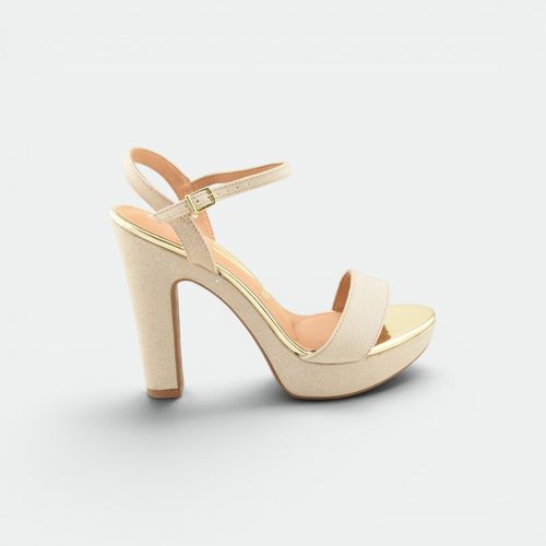 Sandalia de taco alto mujer VIZZANO - DORADO MINI GLIT