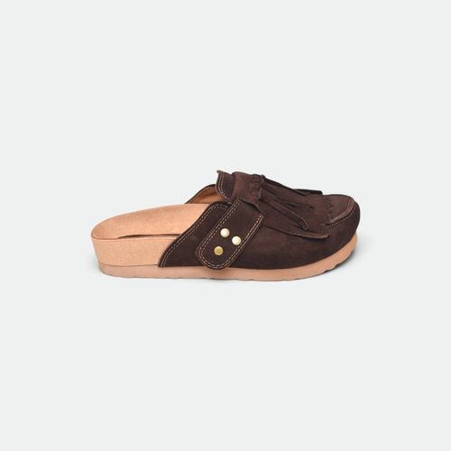 Zueco Birk Con Flecos Mujer TOKYO - CHOCOLATE