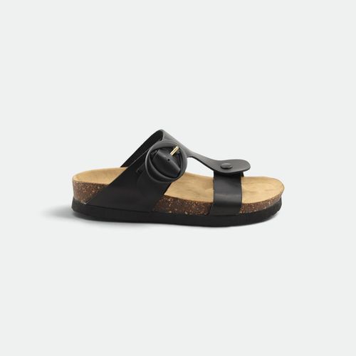 Zueco Birk Black Buckle Mujer GREEN AND BLACK - NEGRO