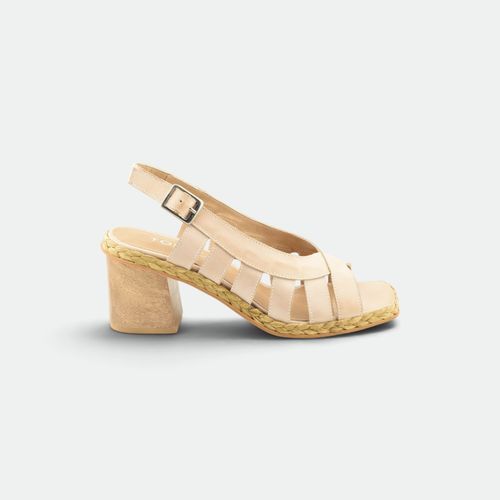 Sandalia con Hebilla Taco de Madera Mujer TOKYO ST. - NUDE