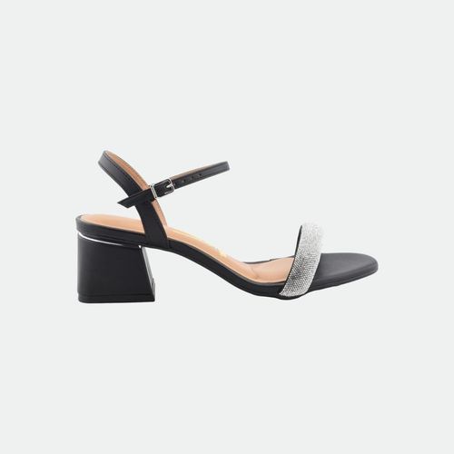 Sandalia de fiesta con strass y taco mujer VIZZANO - NEGRO