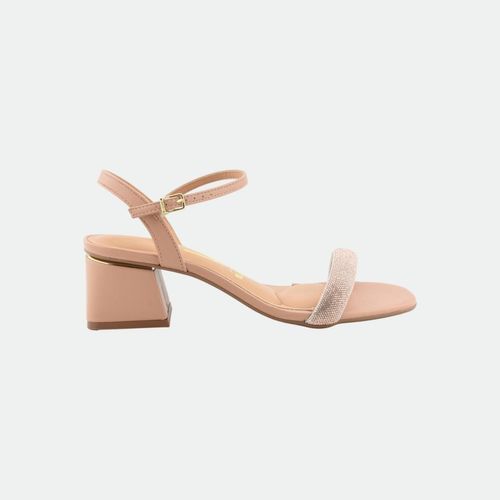Sandalia de fiesta con strass y taco mujer VIZZANO - ORO ROSADO NUDE